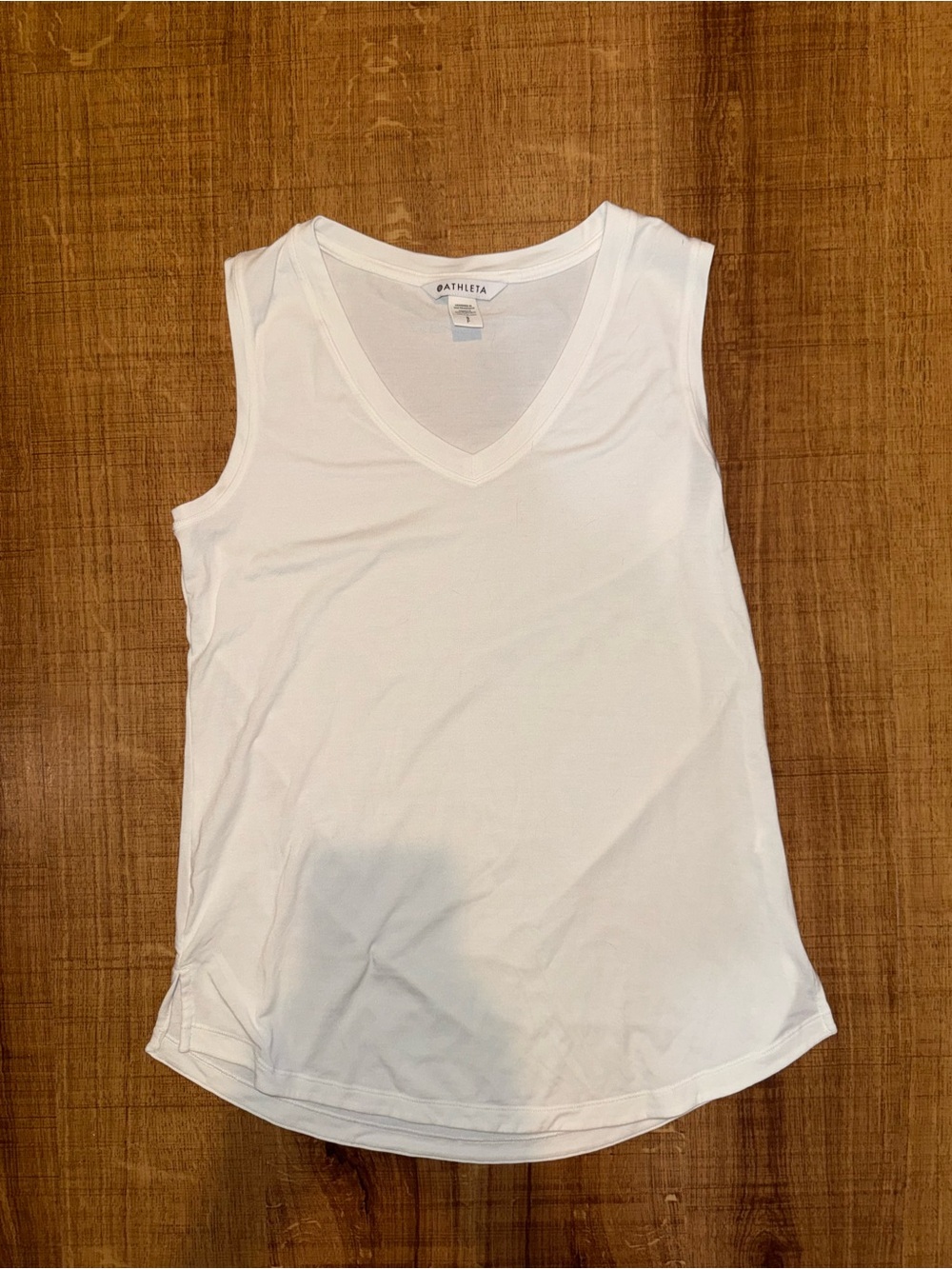 Athleta White V-Neck Performance Tank